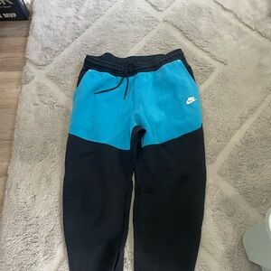 Nike Blue and Black Sweatpants with Drawstring Waist